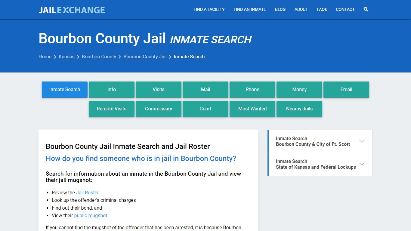 Inmate Search: Roster & Mugshots - Bourbon County Jail, KS