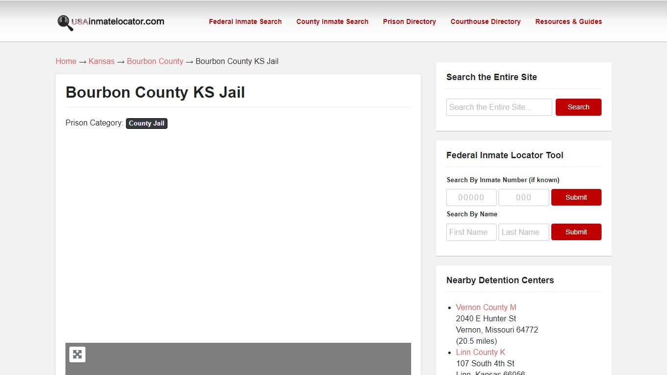 Bourbon County KS Jail | USA Inmate Locator